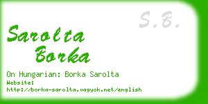 sarolta borka business card